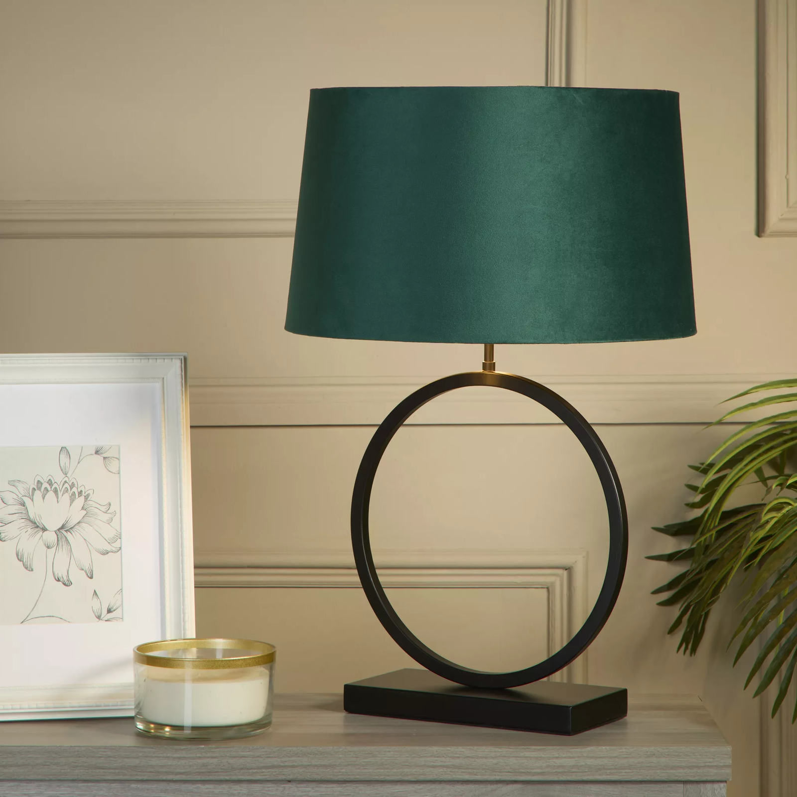 Stalo šviestuvas SEARCHLIGHT - ELEGANT EMERALD VELVET