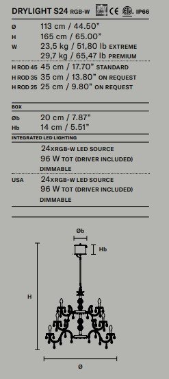 Pakabinamas lauko LED šviestuvas MASIERO - DRYLIGHT S24 RGB-W - Image 5